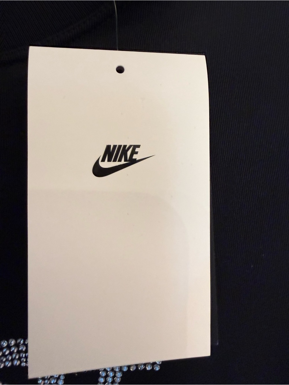 Nike Sportswear Black Glam Rhinestone "Just Do It" Script Small-Oversized Cotton - Picture 15 of 15